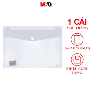 M&G tài liệu  A4 Túi Nút Trong Suốt Màu Trắng Túi Chụp Tài Liệu Văn Phòng Túi Bảo Quản Học Sinh Sắp Xếp Dữ Liệu Túi Bảo Quản 1 Cái