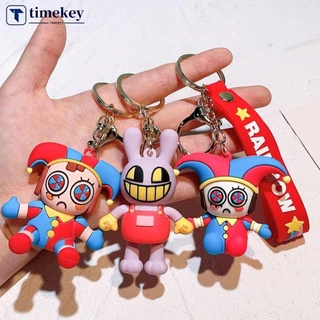 Timekey 3D The Amazing Digital Circus PVC Móc Khóa Hình Đồ Chơi Jax Pomni Mặt Dây Chuyền Cho Nam Nữ Ba Lô Ngộ nghĩnh Mặt Dây Chuyền Móc Khóa H6Y7