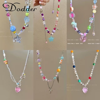 Dodder Dopamine Vòng Cổ Trái Tim Cho Nữ Y2k  Chuỗi Hạt Dây Chuyền Ngọc Trai Choker Phụ Kiện Trang Sức