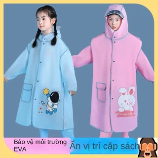 Áo mưa trẻ em tiểu học, trẻ mới biết đi Bé trai Bé gái đi học Hoạt hình Poncho trong suốt