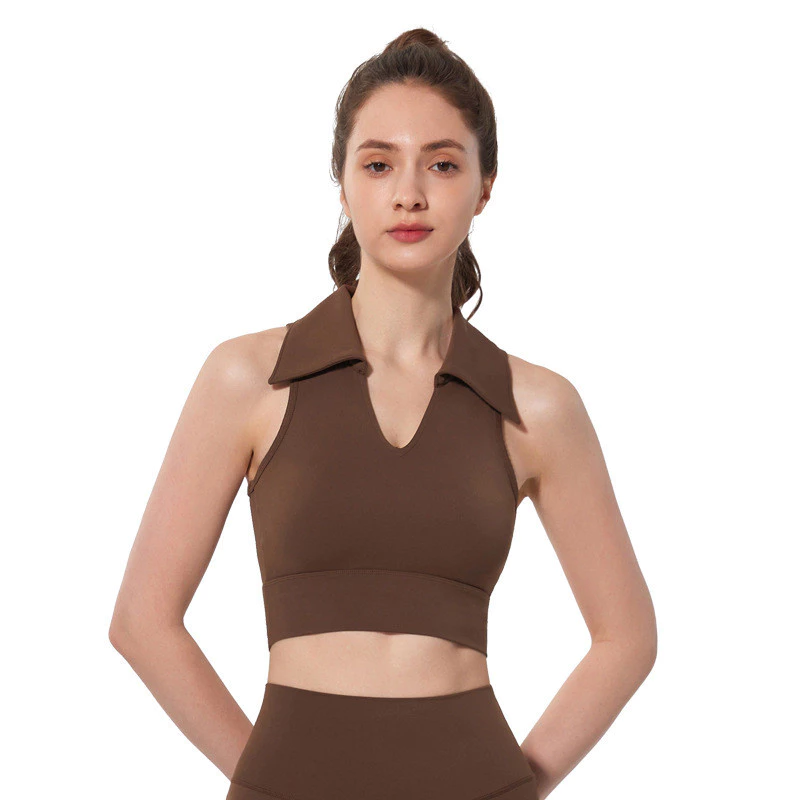 Wmuncc 2026 Một Mảnh Thể Thao Bên Ngoài Mặc Hình Chữ I Áo Quần Thể Dục Quần Áo Top POLO Ve Áo Yoga Top