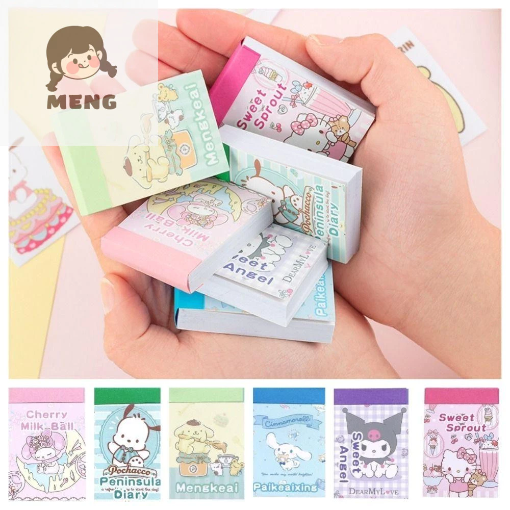 Meng Back2life Kuromi Sticker Mini Book, Pompom Purin KT Cat Cinnamoroll Paste, Goo Card Anime Animation Guka My Melody Paste DIY Book