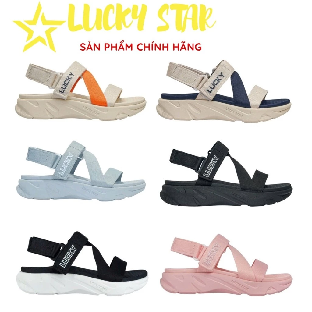 Giày sandal Nam Nữ LUCKY ,Quai chéo Đế phylon cao cấp 4cm,êm nhẹ,(quai hậu tháo rời).