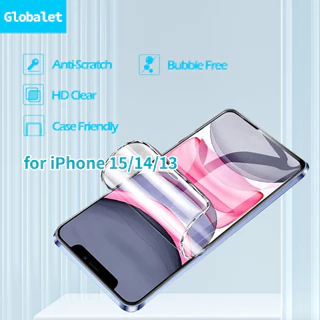 Globalet [60s TỰ LÀM] Phim Hydrogel cho iPhone 15 15Pro 14 Plus 13 Promax Màn hình Bảo vệ mềm Bảo vệ màn hình Flim trong suốt