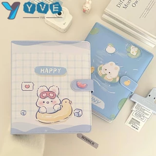 Album Ảnh YVE, Album Lá Rời Bằng Da PU A5, INS Binder Thỏ Họa Tiết 3 inch Quà Tặng Lưu Trữ Thẻ Nhỏ