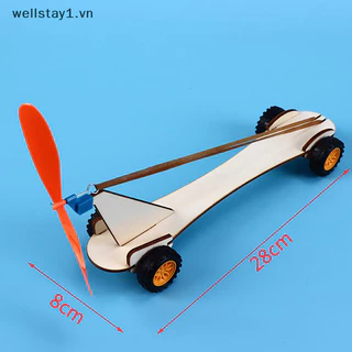 [Wellstay1] Đồ chơi STEM Dây cao su Power Car Assembly Toy Bộ thí nghiệm khoa học giáo dục [VN]