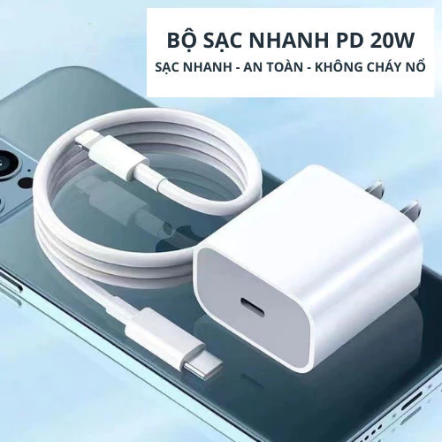 Bộ sạc nhanh PD20W cao cấp gồm củ và dây cáp Type C PD cho X Xs 11 12 13 14 JUYUPU