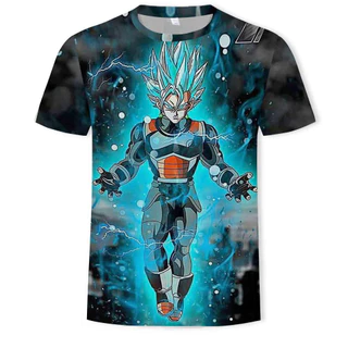 Dragon Ball Z Ngộ Không Áo Thun Nam 3D Tay Ngắn Hoạt Hình Hoạt Hình Cổ Tròn Áo Phông Hip Hop Top