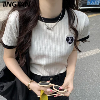 TINGTIAN áo phông áo thun nữ croptop baby tee xu hướng Korean Minimalist Thể thao WTX2430TIH 21Z240522