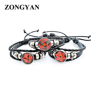 Zongyanback2life Vòng Tay Dệt Dây Thủy Tinh Nhiều Lớp Mắt Sharingan Naruto uchiha Rinngan Cổ Điển