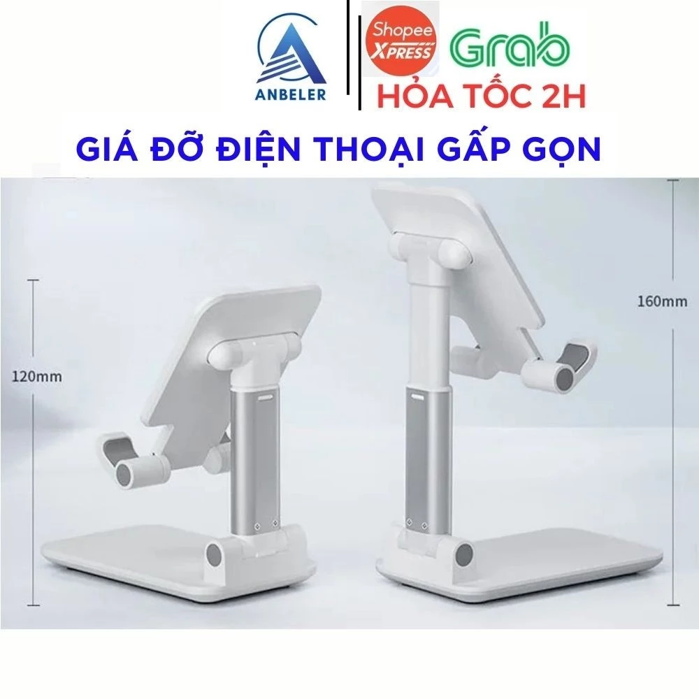 Giá Đỡ Điện Thoại Máy Tính Bảng Gấp Gọn Đen Trắng, Livestream, Học Online, Để Bàn Quay Phim Ghi Hình Đa Năng Tiện Lợi