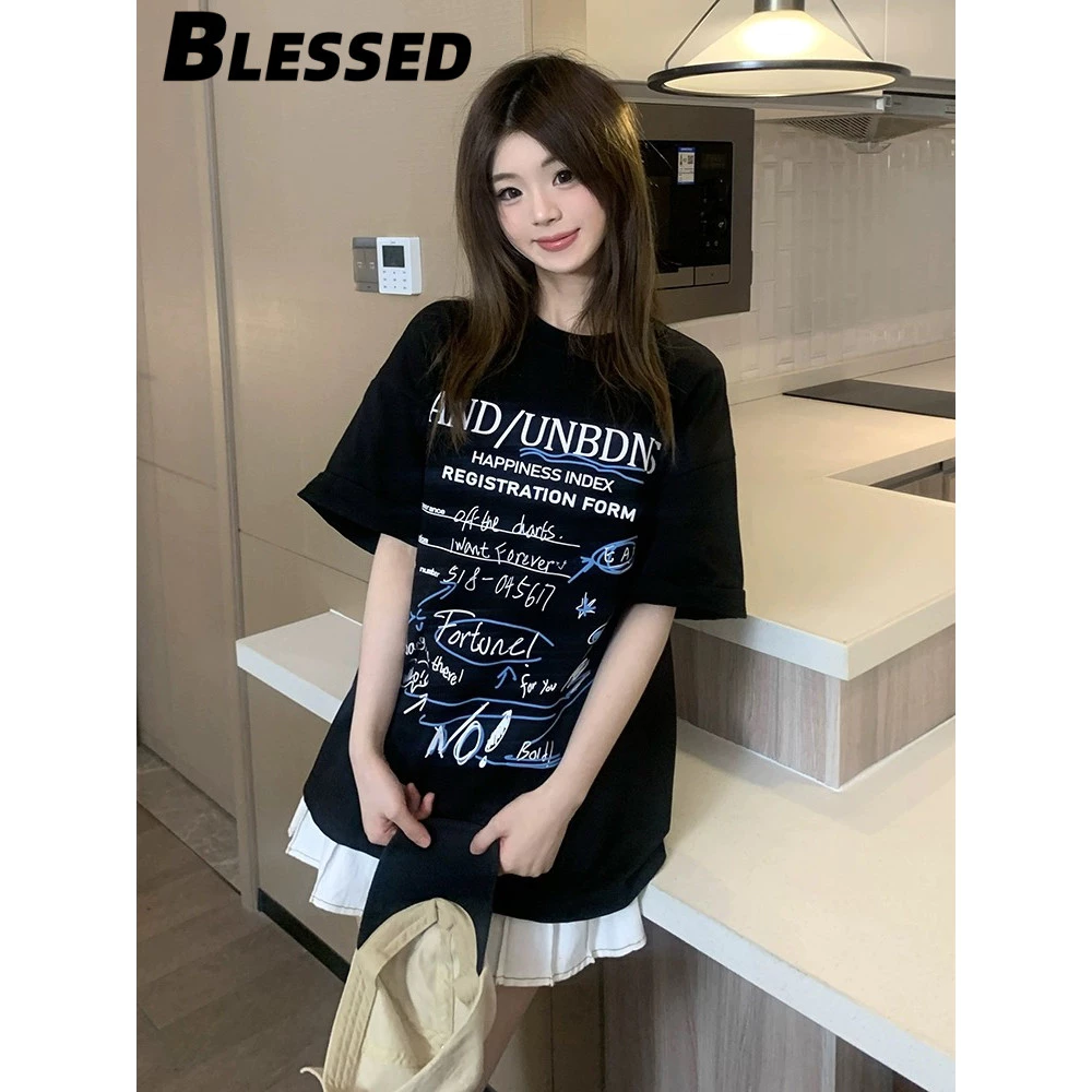 Blessed áo phông áo thun nữ croptop baby tee Minimalist Comfortable Vintage xu hướng WTX244122W 18Z240428