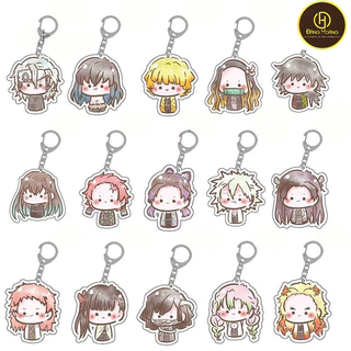 Móc khóa KIMETSU NO YAIBA ver MẮT TRÒN NHỎ keyring mica acrylicj in hình anime chibi dễ thương_ĐH