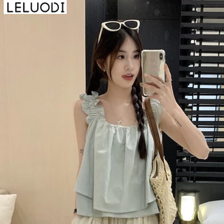 LELUODI áo sơ mi nữ áo kiểu hàn quốc trendy Fashion độc đáo rực rỡ WCS2450M0U 20Z240513