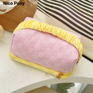 Nico Pony Túi Trang Điểm Nữ Cao Cấp Cấp ins Kem Gió Bánh Mì Nướng Di Động Vệ Sinh Bảo Quản Trái Tim Cô Gái Nổ Túi Trang Điểm Dễ Thương