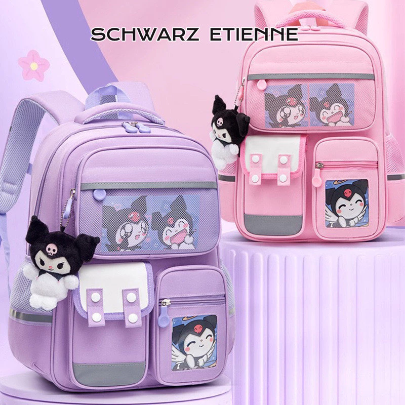 Ba lô đi học tiểu học SCHWARZ ETIENNE Melody Kuromi 1-3-6 lớp thời trang sáng chống thấm nước ba lô dung tích lớn