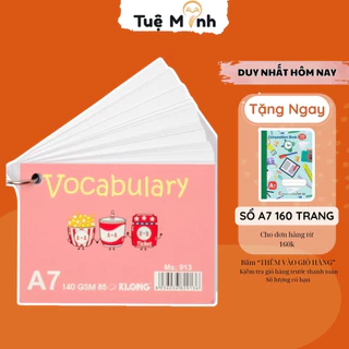 Thẻ A7 Klong MS 913 Flash Card Klong 85 tờ Vocabulary Card học ngoại ngữ bìa dễ thương