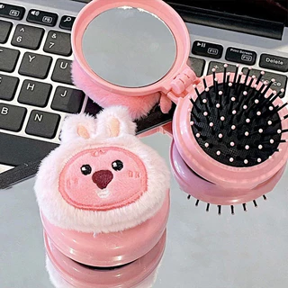 Labiocos Sang Trọng Túi Khí Lược Dễ Thương Little Beaver Air Cushion Gương Và Lược Mềm Mại Cô Gái Di Động Massage Lược Mini Lược Nhỏ