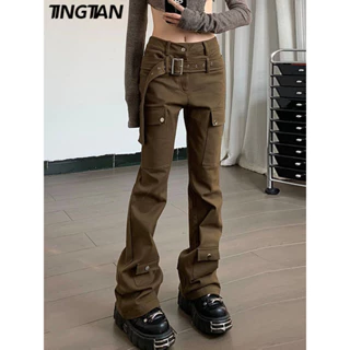 TINGTIAN quần ống rộng quần nữ jean Korean Trendy Stylish Hàn Phong WNK2391CNO 19Z240509