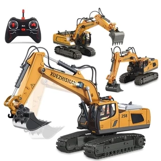 1: 24 Điều Khiển Từ Xa 6 Kênh Máy Xúc Xe Tải Hợp Kim Sạc Đồ Chơi Xây Dựng Cho Bé Trai Kapal Korek kontrol