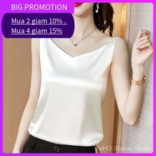 ✨  [3 Màu / 1 Phong Cách / S-3XL] Áo yếm Nữ Mùa Hè Bên Trong Màu Trắng Đen Có Thể Mặc Áo Sơ Mi Đáy Ngoài Satin Top