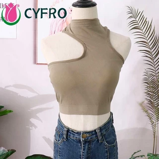 Cyfro Tank Crop Top Thể Thao Liền Mạch Không Tay Có Miếng Lót Ngực Làm Đẹp Lưng Không Vòng Thép Bé Gái Quấn Ngực