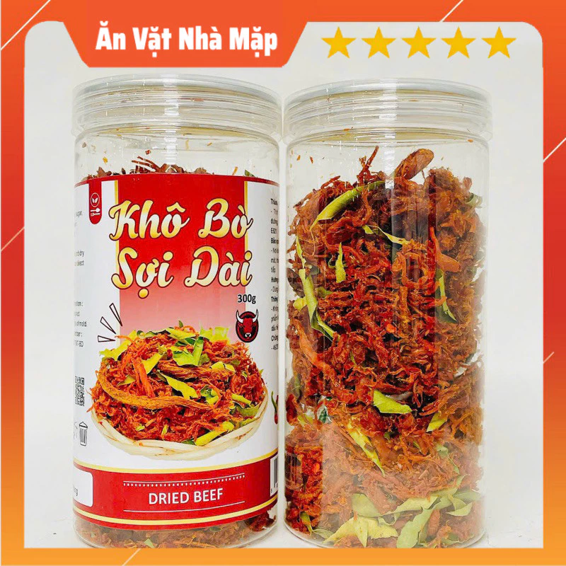 Khô Bò Xé Sợi Cay Loại Đặc Biệt Lon 300gr - Hàng ngon nhà làm