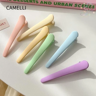 Kẹp trang điểm CAMELLI1, Kẹp miệng vịt thời trang màu Macaron, Phụ kiện Kẹp cắt đơn giản dễ thương dành cho nữ