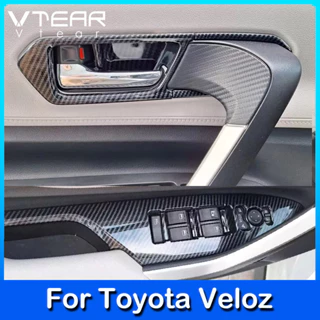 Vtear cho Toyota Veloz 2024 2023 2022 Cửa Ô Tô Bên Trong Tay Cầm Khung Miếng Dán Trang Trí Cho Cửa Sổ Điều Chỉnh Công Tắc Nhựa Mạ Chrome Ô Tô Sửa Đổi Nội Thất Phần