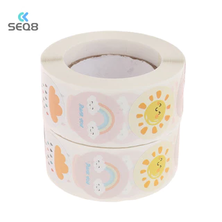 [Seq8] 500 Chiếc Thời Tiết Cảm Ơn Bạn Miếng Dán Cói Nhãn Handmade Thêu Sò Trang Trí Mới