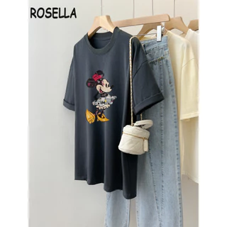 Rosella áo phông áo thun nữ croptop baby tee Popular Korean Thể thao Cổ điển WTX24410Q2 17Z240425