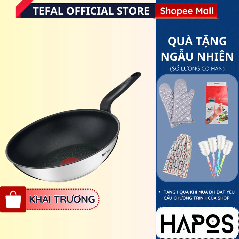 Chảo xào chống dính inox đế từ đáy sâu lồng 28cm Tefal Primary E3091904 - Hàng chính hãng - HAPOS