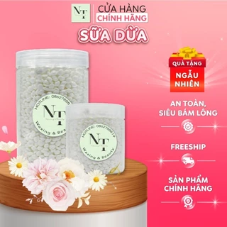 [CHE TÊN] Sáp Wax Lông Nóng Sữa Dừa Premier NTWAXING Cao Cấp Chuyên Dùng Wax Body, Nách, Bikini Siêu Bám Lông Tặng Que