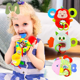 ToToo Rattle động vật cho bé, dụng cụ mọc răng cho bé, đồ chơi nhồi bông nhẹ nhàng cho trẻ sơ sinh có thể nhai được