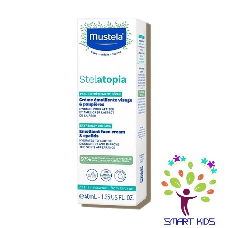 Kem Dưỡng Da Mặt Cho Trẻ Sơ Sinh & Em Bé Da Chàm Thể Tạng Mustela Stelatopia Emollient Cream 40ml