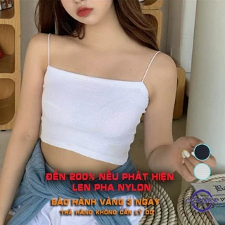 Áo 2 Dây Sợi Bún Thun Gân Đẹp 100% Cotton Đen Trắng , Áo Croptop Ôm có Thể Mặc Như Áo Quây Mặc Trong Siêu Mát TA-199