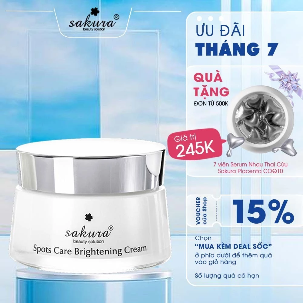 Kem dưỡng da trắng sáng Sakura Spots Care Brightening Cream mờ nám sạm 45g