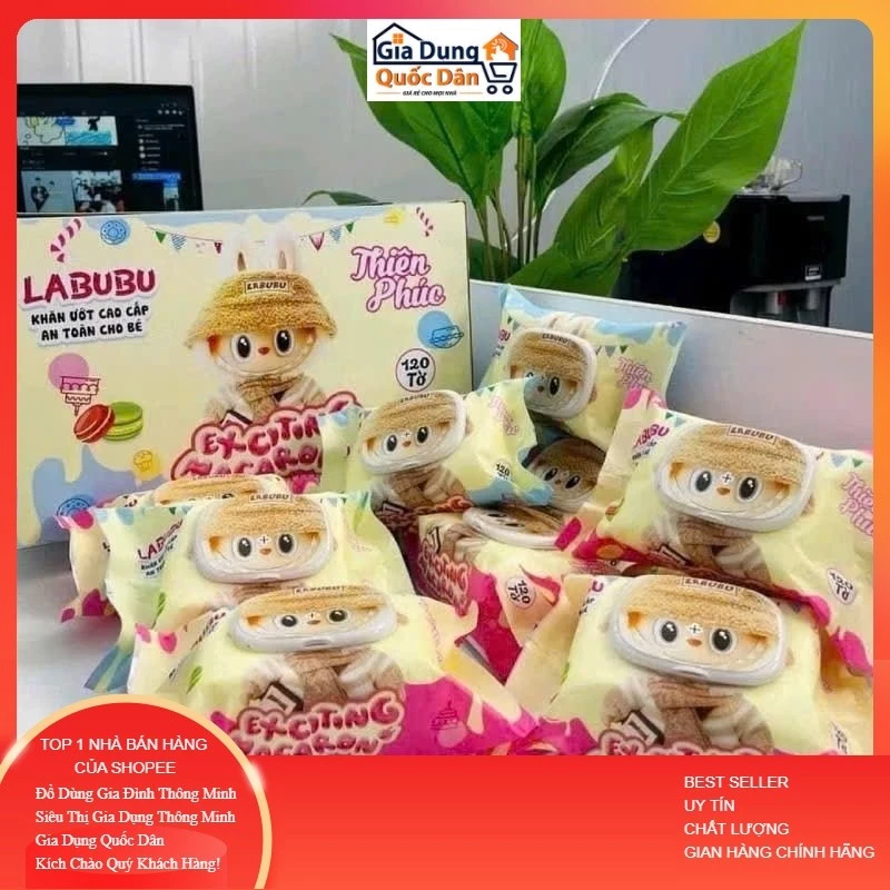 Khăn Ướt LABUBU THIÊN PHÚC 120 Tờ ND888
