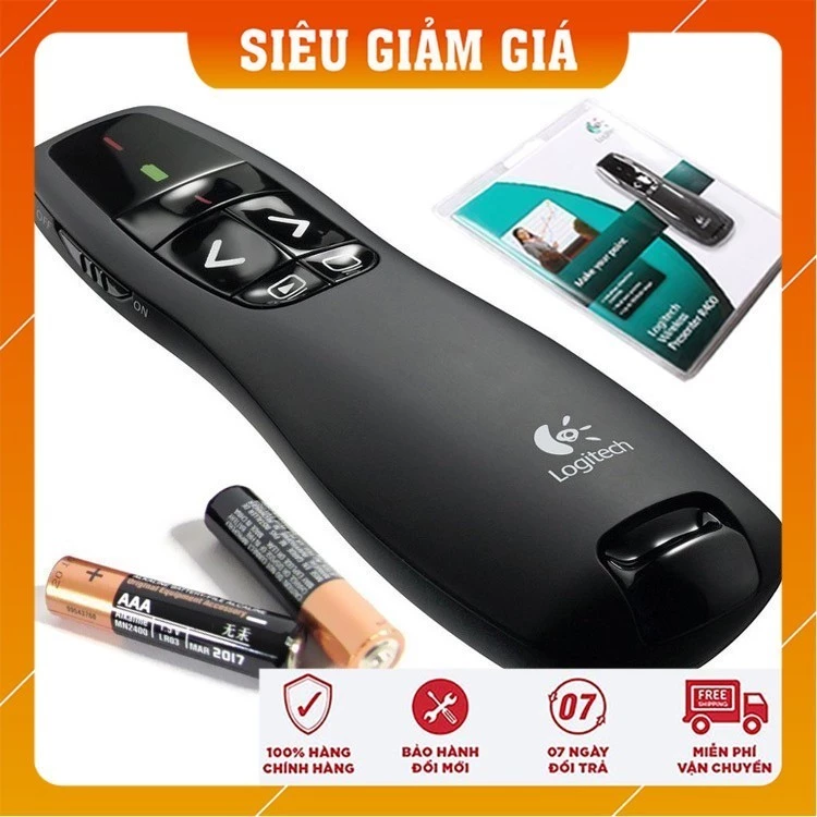 Bút trình chiếu Logitech Wireless Presenter R400 - Sản Phẩm Chính Hãng
