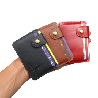 Ví đựng thẻ, card holder da bò thật thương hiệu Longdo Leather - C02