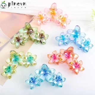 Pinevn Kẹp Móng Vuốt Hình Hoa, Kẹp Tóc Hoa Lớn Barrettes Trong Suốt, Mũ Phụ Kiện Tóc Đuôi Ngựa Nhiều Màu Sắc Kẹp Tóc Bé Gái