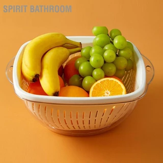 SPIRIT Bathroom Giỏ đựng nước hoa quả 2 lớp có thể tháo rời Nhà bếp đa năng Dụng cụ lọc Rây bát để rửa rau củ màu trắng