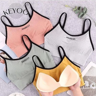 Keyoo Nữ Áo Ngực Thể Thao Hàng Đầu Quần Lót Ống Áo Nữ Brassiere Nữ Gợi Cảm Cổ Tròn Lưng Áo Không Tay