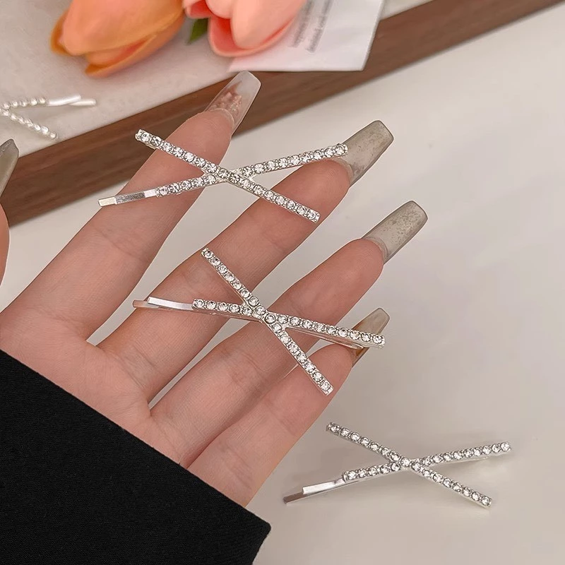 Kẹp tóc mái mỏ vịt đính đá lấp lánh phong cách Hàn Quốc phụ kiện hottrend cho nữ đẹp LAGU Accessories