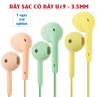 Tai nghe gaming/ chơi game có dây nhét tai U19, pc jack 3.5mm. Chống ồn, có mic