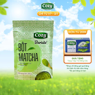 Bột Matcha Cozy Organic Tea 200gr Thơm Vị Trà Xanh Dịu Nhẹ, Dễ Uống, Dùng Trong Pha Chế, Làm Bánh, Làm Đẹp