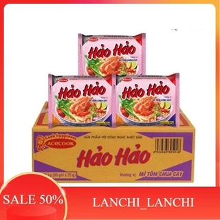 Thùng Mì Tôm hảo hảo chua cay- Mì Xào 30 Gói x 75g - SHOP SIÊU THỊ LAN CHI