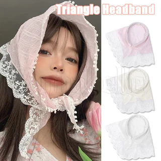 Băng đô tam giác khăn lụa - Phụ kiện tóc mùa hè - Dành cho Lolita, khăn trùm đầu hình ảnh cho bé gái - Thời trang, Pháp, Retro, Ren - Mũ nón ngọt ngào - Dây buộc tóc nữ - INS Style Headwarps