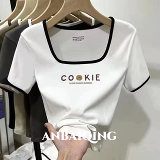 ANBAIQING áo phông áo thun nữ croptop baby tee Fashion Casual thời trang xu hướng WTX2450LQ1 20Z240514