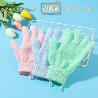 Cortina Găng tay chà sàn tắm mà không gây kích ứng Soft Scrub Mitt Rub Tẩy tế bào chết Loại bỏ da chết Khăn tắm dày hai mặt